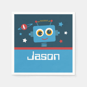 Robot 1. Geburtstag Serviette
