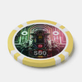 Robot 1 gelber 500 gestreifter Poker-Chip Pokerchips (Einzeln)