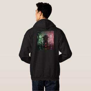 Robot 1 men Schwarz gekleidetes Sweatshirt zurück