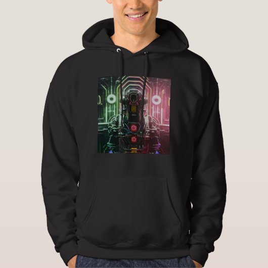 Robot 1 men Schwarz-Kapuzenpullover Hoodie (Vorderseite)