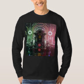Robot 1 men Schwarzer Langärmel-T - Shirt (Vorderseite)
