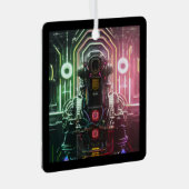 Robot-1-Quadratzer Ornament Aus Metall (Vorderseite Rechts)