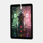 Robot-1-Quadratzer Ornament Aus Metall (Vorderseite links)