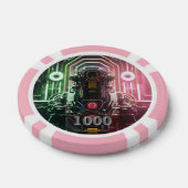 Robot 1 rosa 1000 gestreifter Poker-Chip Pokerchips (Einzeln)