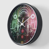 Robot 1 schwarze Wanduhr mit Zahlen (Winkel)