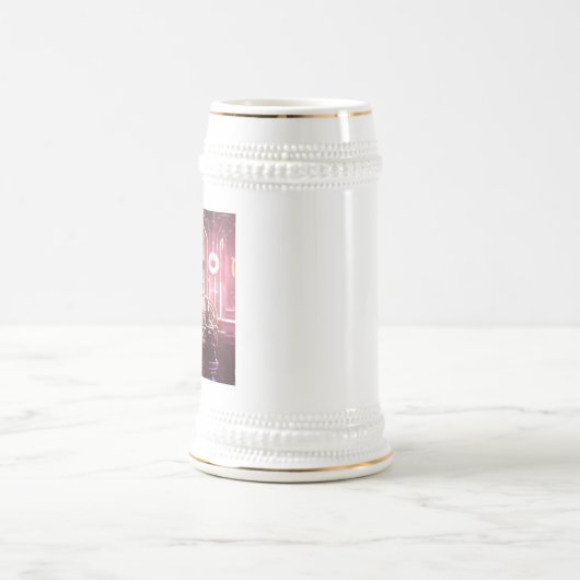 Robot 1 white stein gold trimmung bierglas (Mittel)