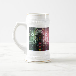 Robot 1 white stein gold trimmung bierglas