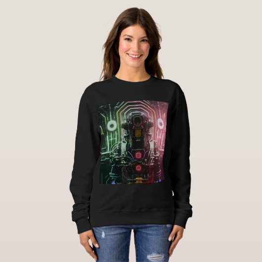 Robot 1 Women Black Sweatshirt (Vorne ganz)