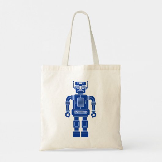 Robot 270620/04 - Navy Blue and White Tote Bag Tragetasche (Rückseite)