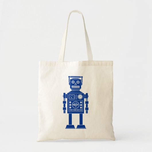 Robot 270620/06 - Navy Blue and White Tote Bag Tragetasche (Vorne)