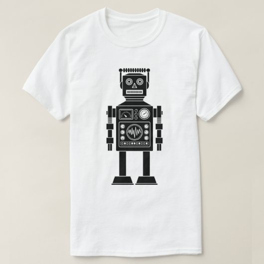 Robot 270620/06 - Schwarz-Weiß-T - Shirt (Design vorne)