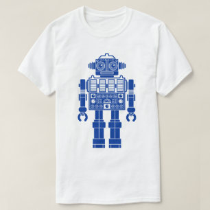Robot 270620/08 - Navy Blue and White T - Shirt