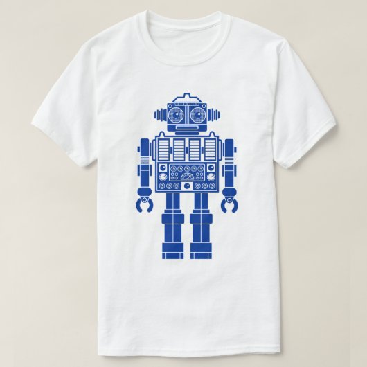 Robot 270620/08 - Navy Blue and White T - Shirt (Design vorne)