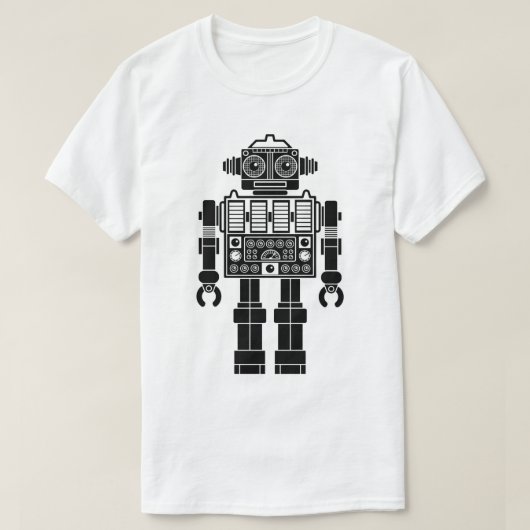 Robot 270620/08 - Schwarz-Weiß-T - Shirt (Design vorne)