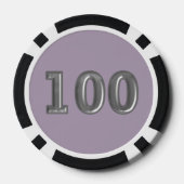 Robot 2 Black 100 Striped Poker Chip (Rückseite)
