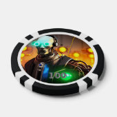 Robot 2 Black 100 Striped Poker Chip (Einzeln)