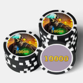 Robot 2 Black gold 10000 gestreifter Poker-Chip Pokerchips (Stapel)