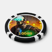 Robot 2 Black gold 10000 gestreifter Poker-Chip Pokerchips (Einzeln)
