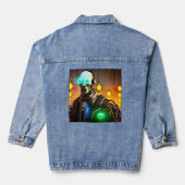 Robot 2 Damen-Denim-Jacke Jeansjacke (Rückseite)