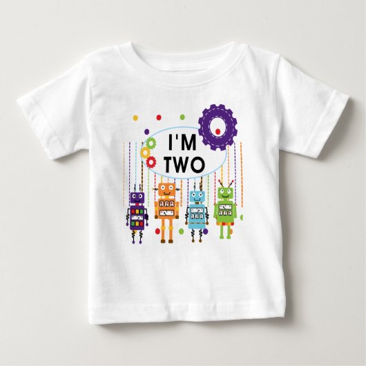 Robot 2. Geburtstagsgeschenke Baby T-shirt (Vorderseite)