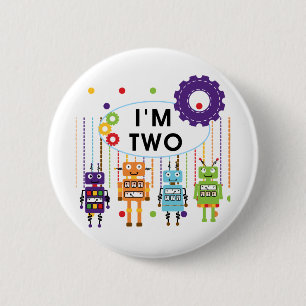 Robot 2. Geburtstagsgeschenke Button