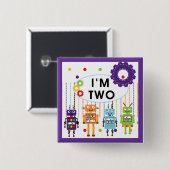 Robot 2. Geburtstagsgeschenke Button (Vorne & Hinten)