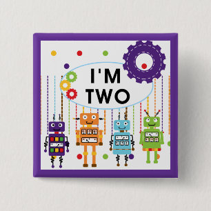 Robot 2. Geburtstagsgeschenke Button