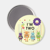 Robot 2. Geburtstagsgeschenke Magnet (Vorderseite/Rückseite)