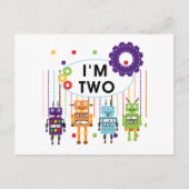 Robot 2. Geburtstagsgeschenke Postkarte (Vorderseite)
