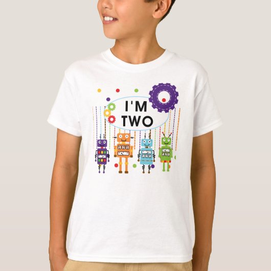 Robot 2. Geburtstagsgeschenke T-Shirt (Vorderseite)
