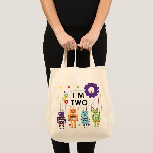 Robot 2. Geburtstagsgeschenke Tragetasche (Vorderseite (Produkt))