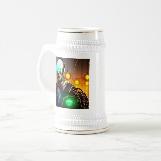 Robot-2-Goldschneider Bierglas (Vorderseite Links)