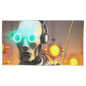 Robot 2 graues Kissenpaar Kissenbezug (Vorderseite-Links)