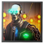 Robot 2 große Keramik Fliese (Vorderseite)