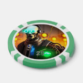 Robot-2-grüner 25-Streifen-Poker-Chip Pokerchips (Einzeln)