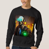 Robot 2 Herren schwarzes Sweatshirt (Vorderseite)