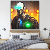 Robot-2-Leinwand Leinwanddruck (Insitu (Schlafzimmer))