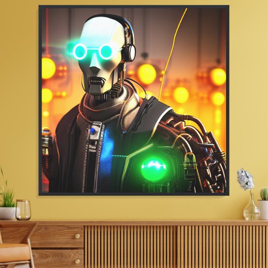 Robot-2-Leinwand Leinwanddruck (Insitu (Wohnzimmer))