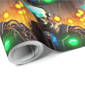 Robot-2-Mattpapier Geschenkpapier (Rolleneckpunkt)