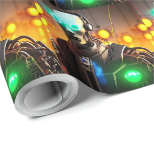 Robot-2-Mattpapier Geschenkpapier