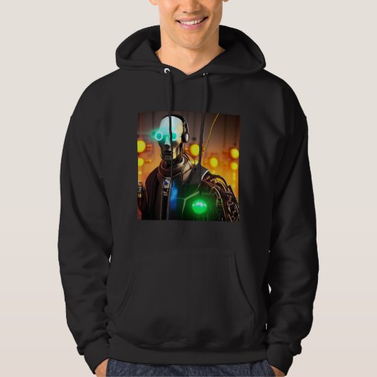 Robot 2 men Schwarz gekleidetes Sweatshirt (Vorderseite)