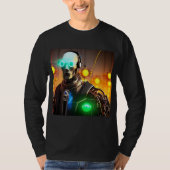 Robot 2 men Schwarzer Langärmel-T - Shirt (Vorderseite)