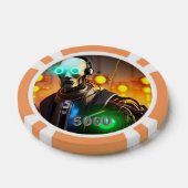 Robot 2 orange 5000 gestreifter Poker-Chip Pokerchips (Einzeln)