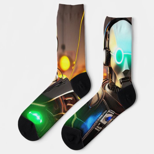 Robot 2 Premium Socken (Linkes Detail)