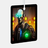 Robot-2-Quadratzer Ornament Aus Metall (Vorderseite Rechts)