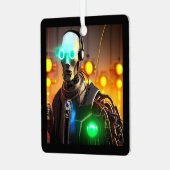 Robot-2-Quadratzer Ornament Aus Metall (Vorderseite links)