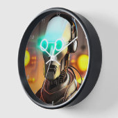 Robot 2 schwarze Wanduhr mit Zahlen (Winkel)