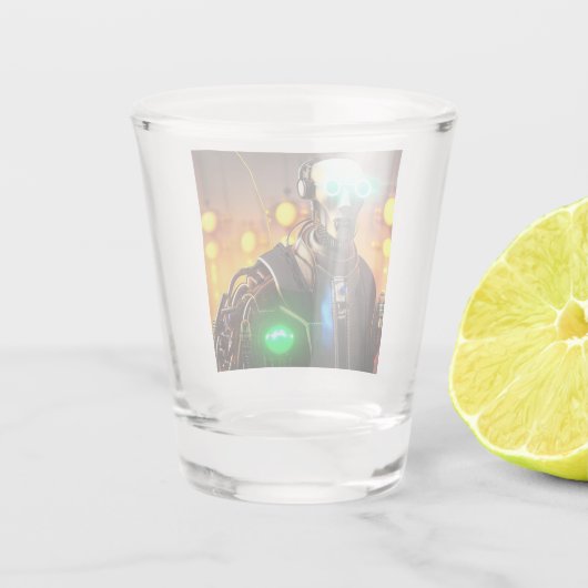 Robot-2-Shotglas Schnapsglas (Rückseite)