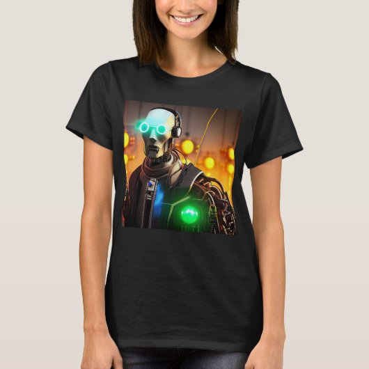 Robot 2 Women Black T - Shirt (Vorderseite)