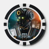 Robot 3 Black 100 Striped Poker Chip (Vorderseite)